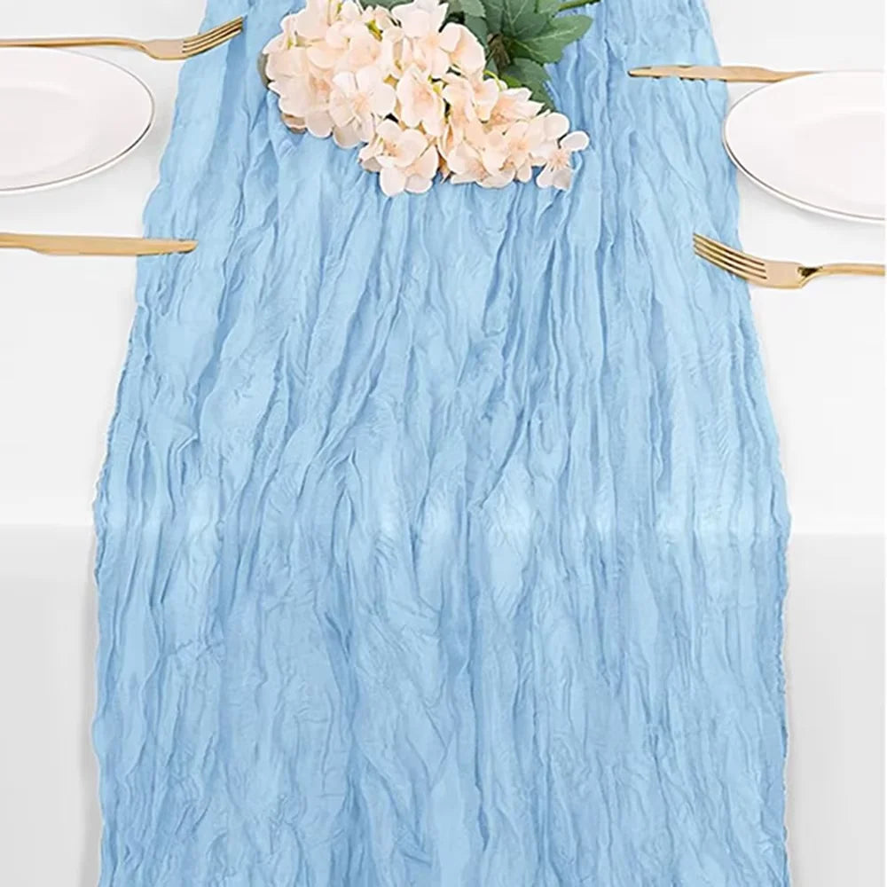 Table Runner Cheesecloth Gauze Rustic Boho Cheese Cloth Wedding Bridal Shower Birthda alternate view