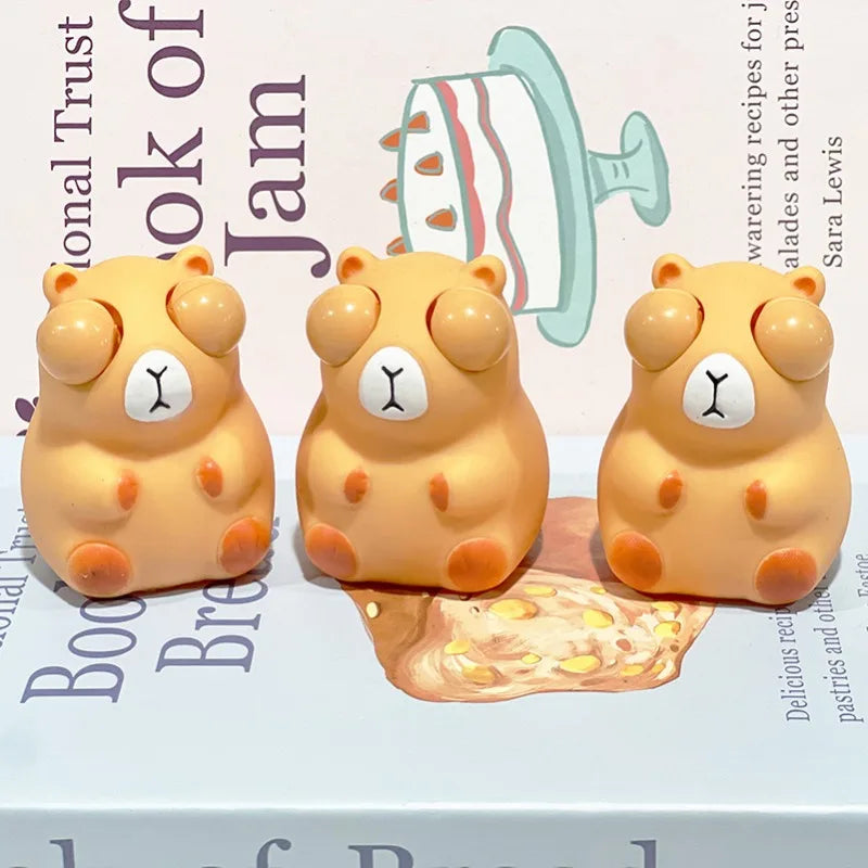 Squishy Stress Relief Toy Pop Eyes Capybara | Cute Kawaii Anxiety Relief Squeeze Toy detail view