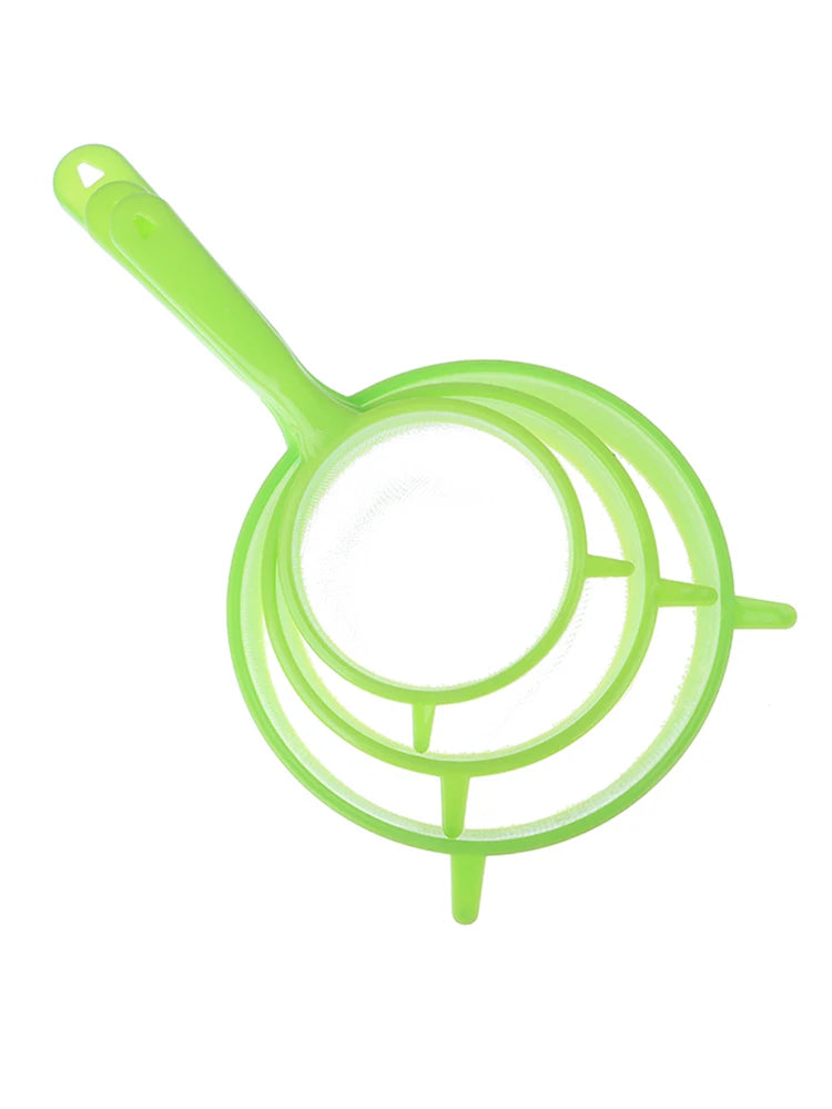 3pcs Plastic Fine Mesh Scoop Strainer Juice Tea Strainer Flour Colander Sieve Sifter alternate view