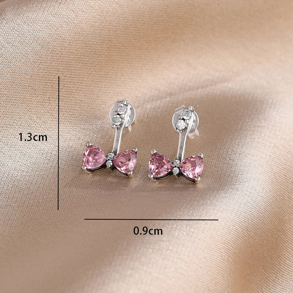 2026 New Hot Sale Blue Zircon Earrings for Women with European and American Style Fash close-up view