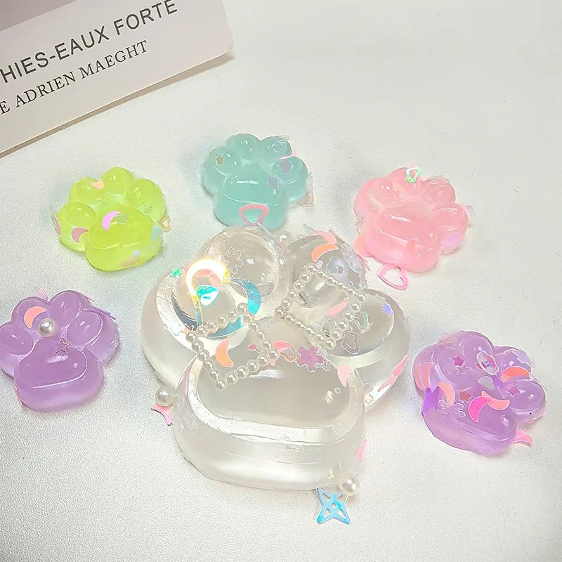 Luminous Cat Paw Squishy Toy | Stress Relief Glow-in-the-Dark Decompression Fidget Toy close-up view