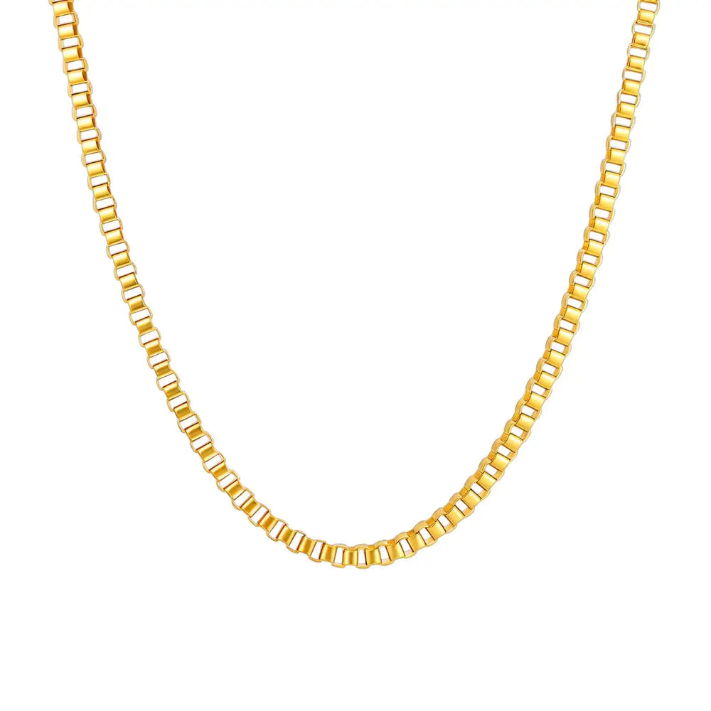 Stainless Steel Box Chain Necklace for Women | Hip Hop Fashion Jewelry Gift lifestyle view