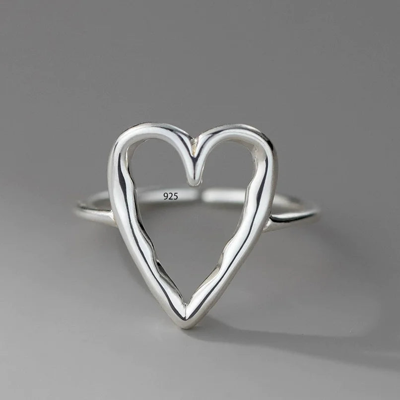 VENTFILLE 925 Sterling Silver Irregular Ring for Women Geometry Versatile Minimalis additional angle