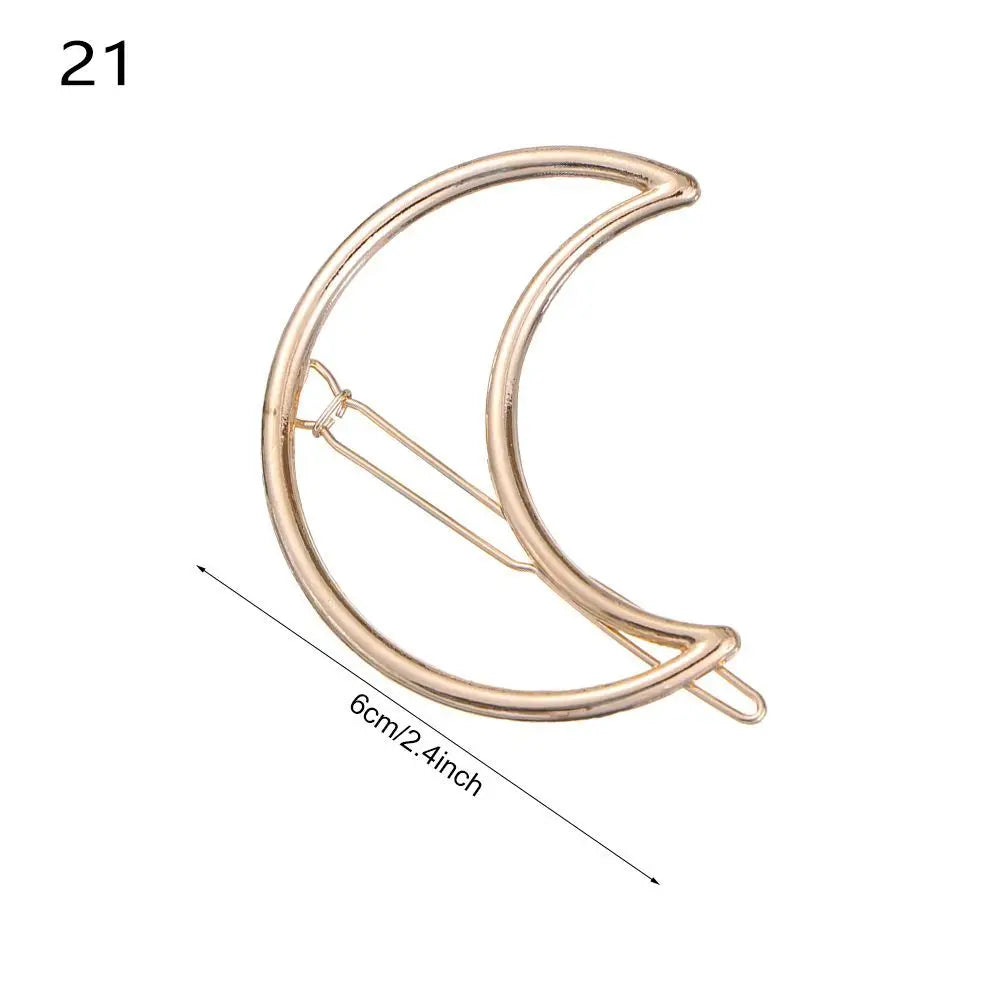 1PC Geometric Ponytail Hairpins Bobby Pins Knot Hair Clip Star Heart Barrettes Meta additional angle