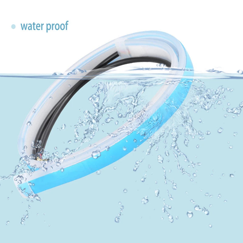 LED DRL Car Daytime Running Light Flexible Waterproof Strip | Auto Headlights White additional angle