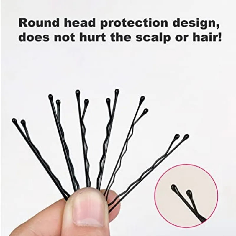 Black Hairpins Barrette for Women Hair Clip Lady Bobby Pins Invisible Wave Curly Bride H detail view