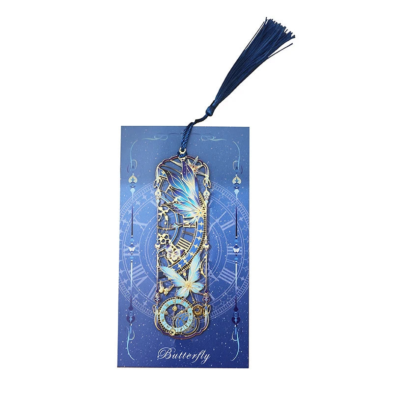 Chinese Style Tassel Hollow Butterfly Metal Bookmark Gift For Students Teachers Reading detail view