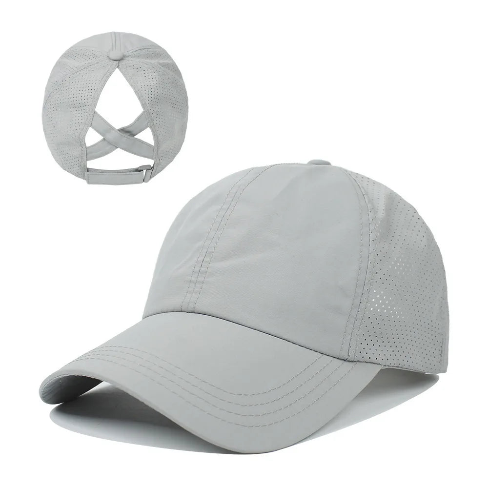Women's High Ponytail Mesh Baseball Cap | Quick-Dry Breathable Sun Hat for Outdoor Sp alternate view