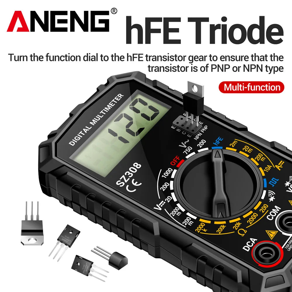 ANENG SZ308 1999 Count Digital Multimeter | High-Precision AC/DC Tester detail view