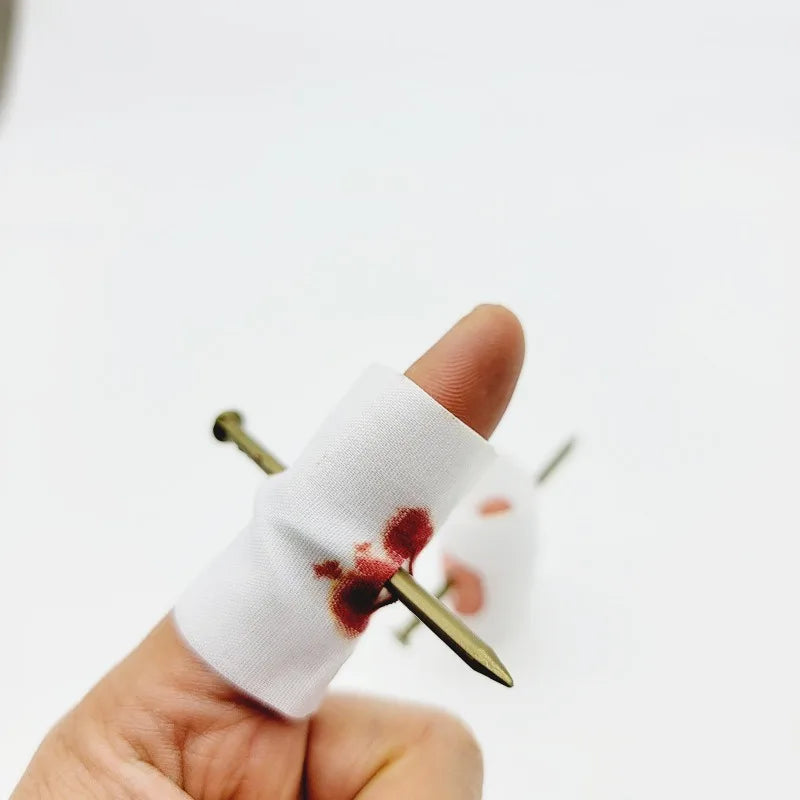 Fake Nail Through Finger Prank Toy | Halloween Trick Joke for Kids detail view
