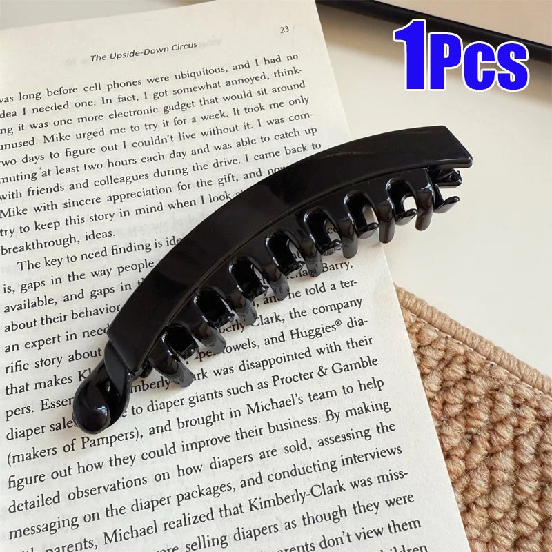 Tortoiseshell Banana Hair Clip Fish Shaped Hairpin Strong Grip Non-Slip Hair Claws Hairgrips Twist Clamp Ponytail Barrettes