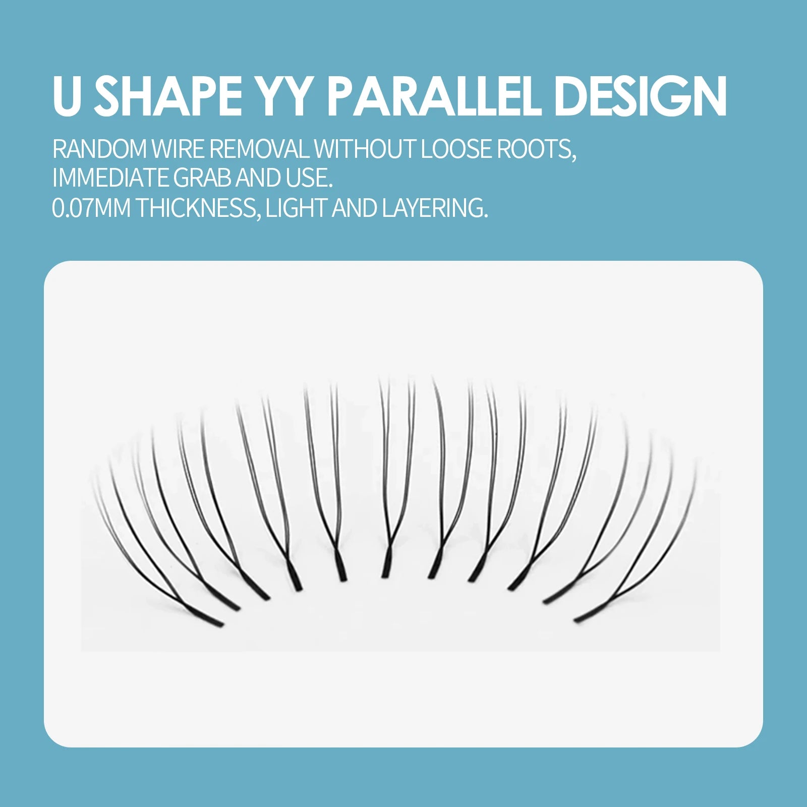 DeceMars 0.05mm U-Shaped YY Eyelash Extensions | Salon-Grade Synthetic Lashes additional angle