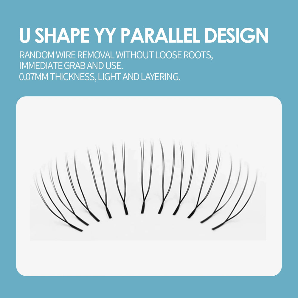 DeceMars 0.05mm U-Shaped YY Eyelash Extensions | Salon-Grade Synthetic Lashes additional angle