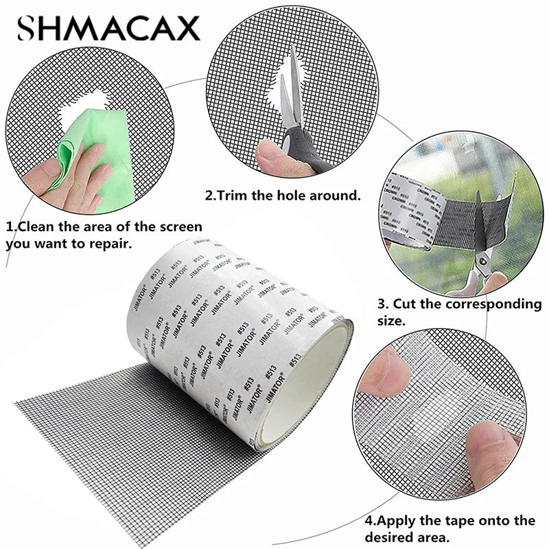 Window Mosquito Net Repair Tape | Self-Adhesive Screen Patch for Holes and Tears additional angle