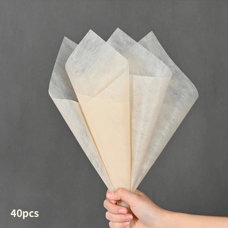 40pcs Milk Cotton Tissue Paper for Flower Wrapping | DIY Bouquet Craft Supplies additional angle