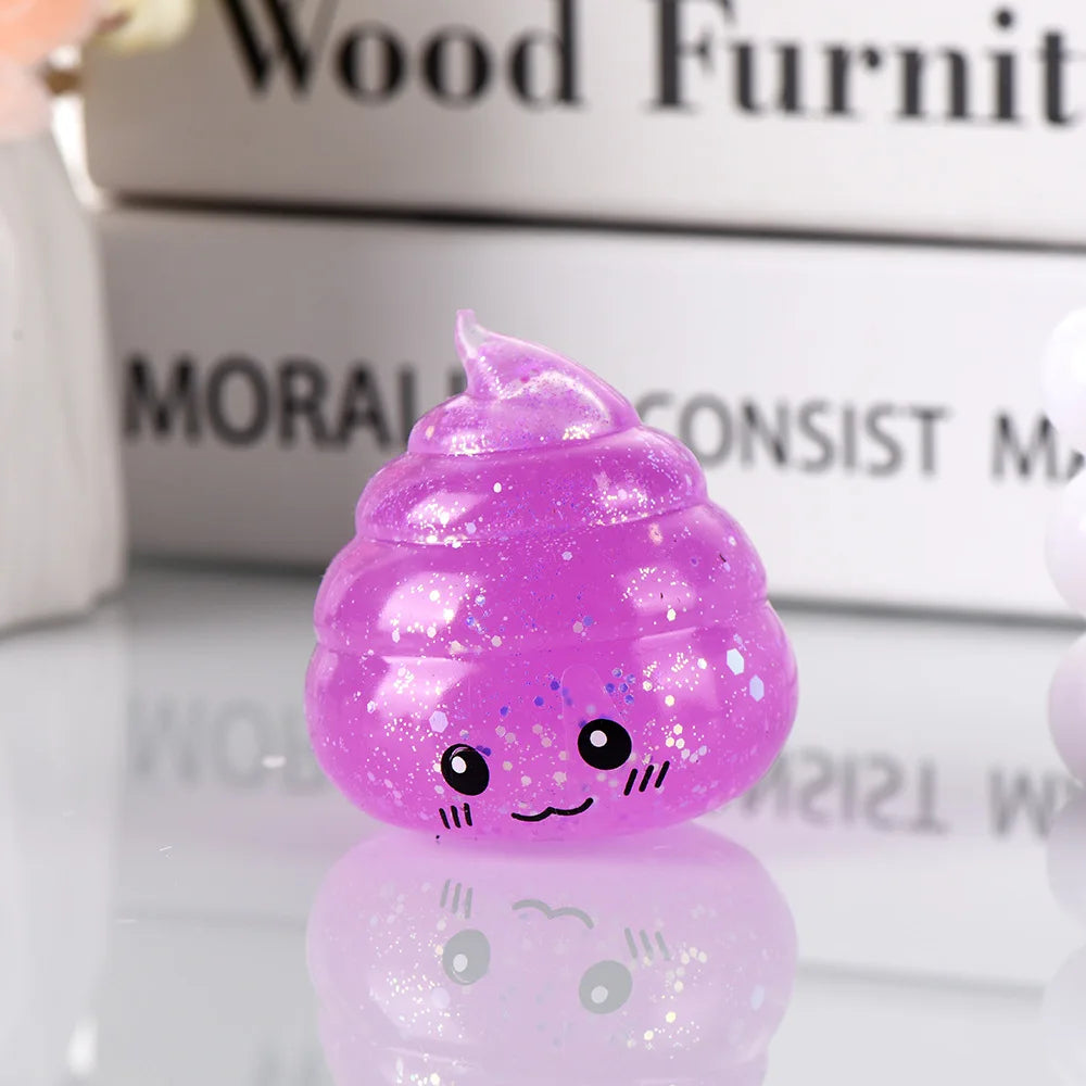 Novelty Squishy Poo Stress Ball Squishies Toys Glitter Funny Stretch Squeeze Fidget T lifestyle view