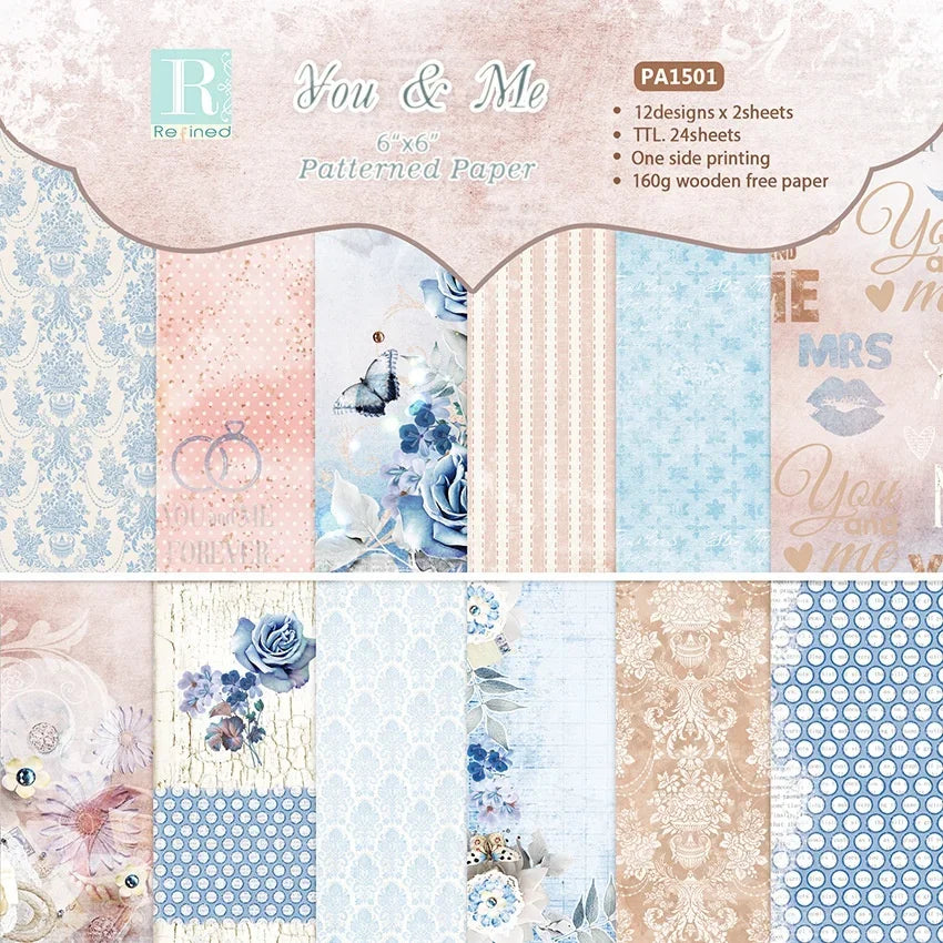 Flower 24 Sheets Craft Paper Pads | Cutting Dies Art Background for Origami Scrapbook lifestyle view