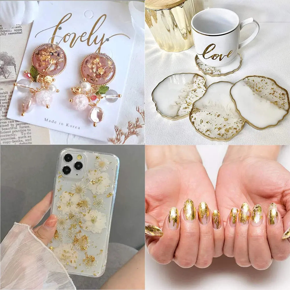 100-Piece Imitation Gold and Silver Foil Sheets for Gilding and Crafting | Metallic Leaf detail view