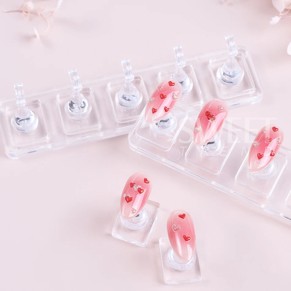 1 Set Non-Magnetic Nail Display Acrylic Nail Display Stand Tips Holder Nail Practice lifestyle view