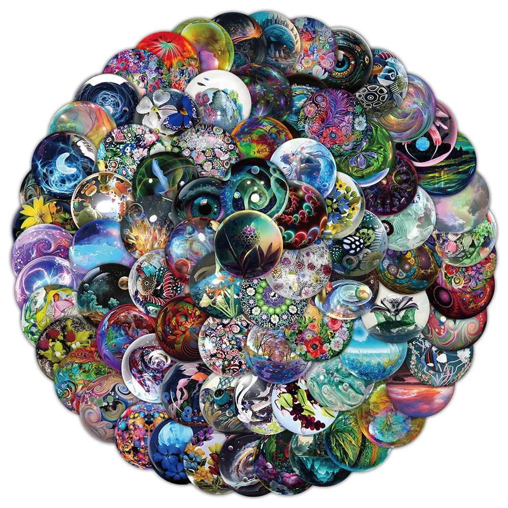 100 Cartoon Graffiti Stickers for Helmet Laptop Bike Skateboard | Waterproof Decals lifestyle view