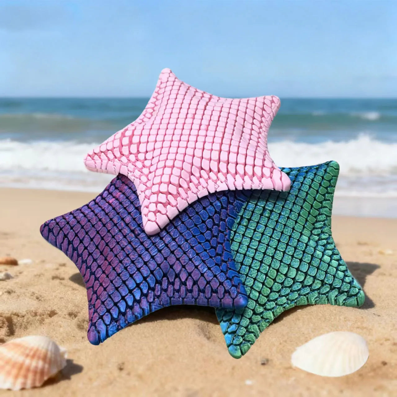 3D Printed Articulated Starfish Stress Relief Toy | Flexible Fidget Toy with Movable lifestyle view