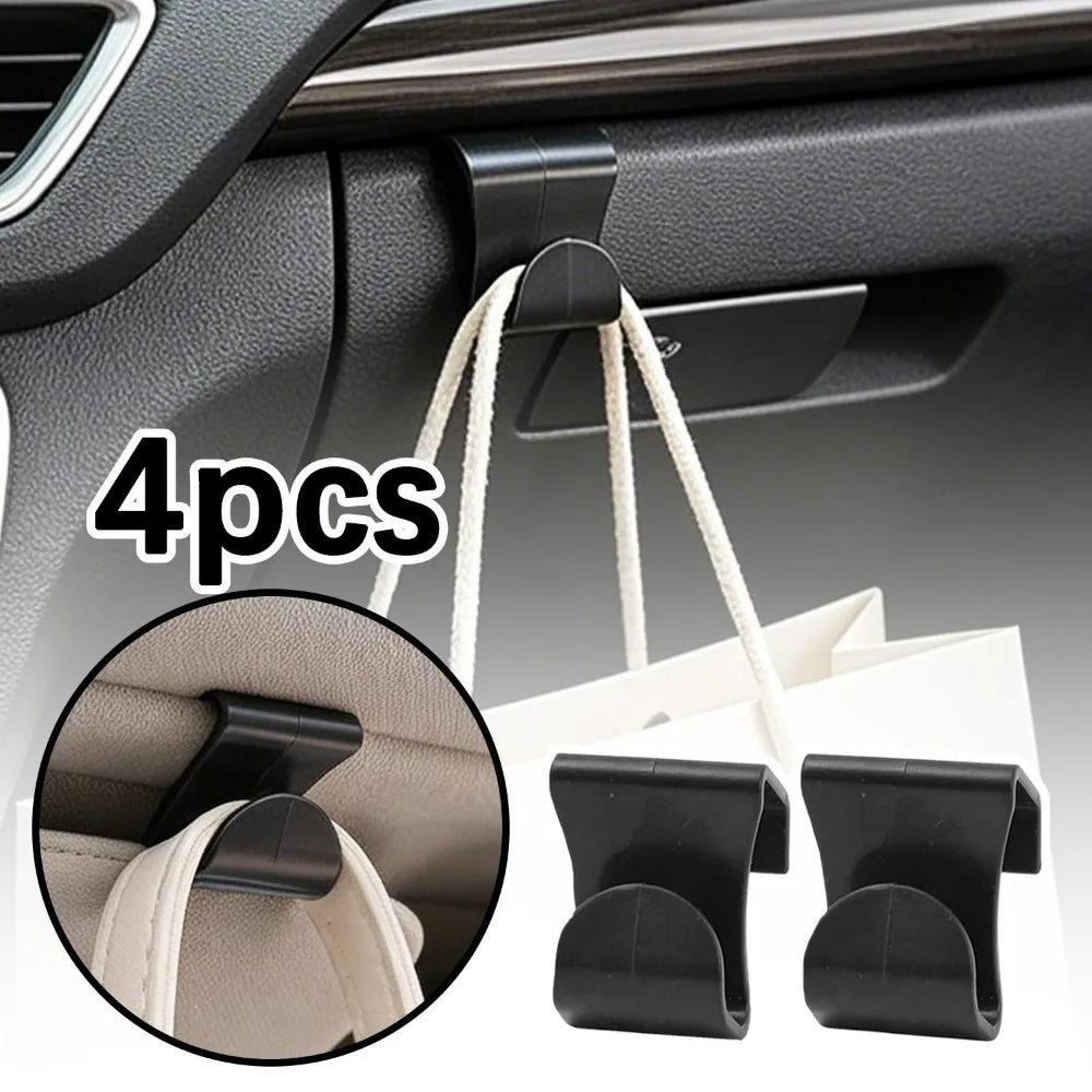 Car Glove Box Hanger Hook Black PP 4 Pack