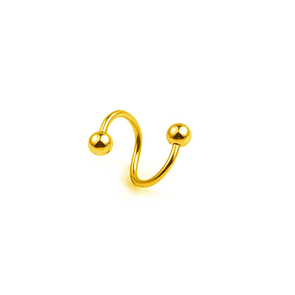 Women's Spiral Earrings Piercing Jewelry Multi-Use Body Jewelry - Lips Nose Septum Tra close-up view