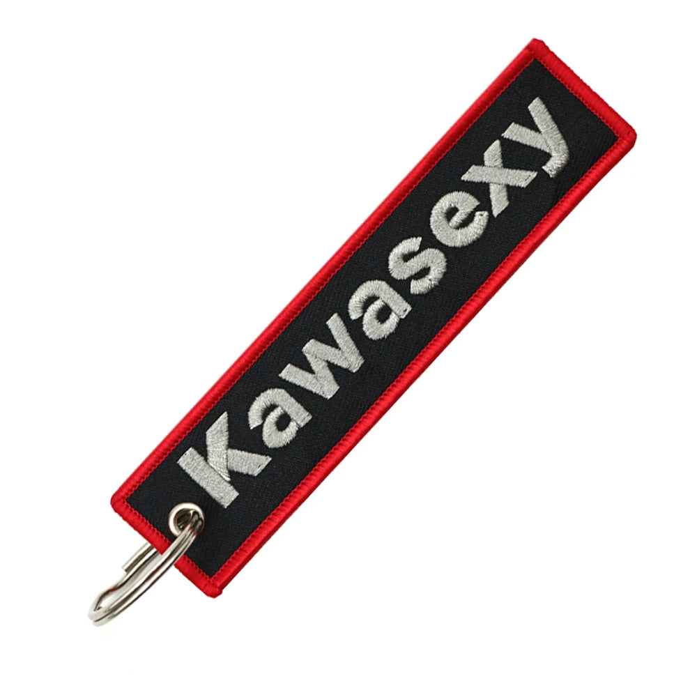Motorcycle Keychain Double Sided Embroidery | Fashion Key Ring Gift alternate view