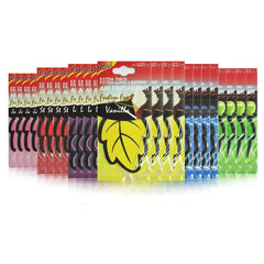 3-60pcs Car Air Freshener Natural Scented Tea Paper Auto Hanging Vanilla Perfume Fragrance Leaf Shap