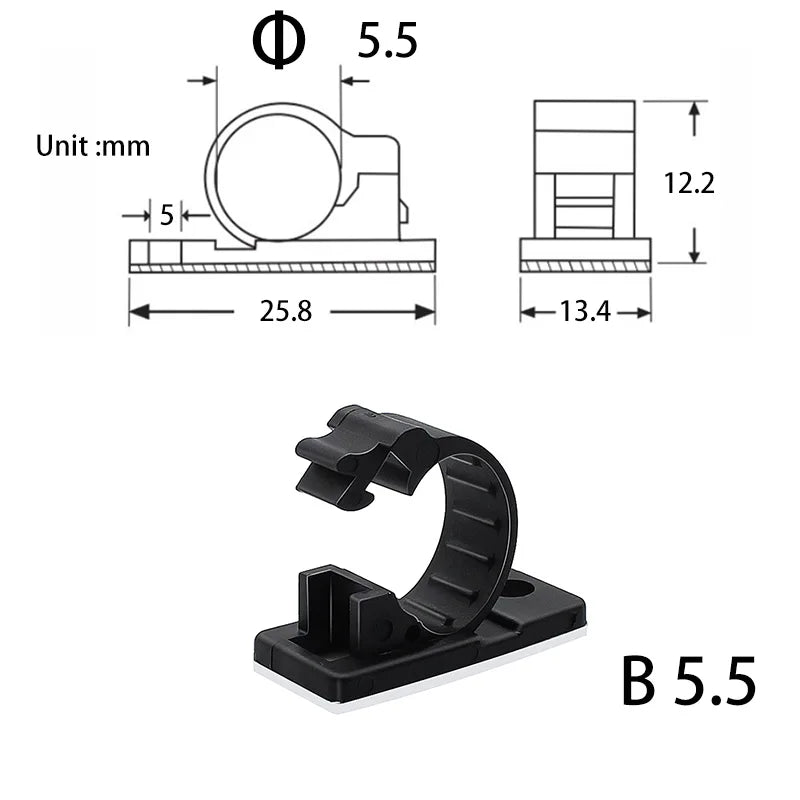 10Pcs Cable Organizer Clip Winder Desk Tidy Clips Management Wire Holder for Mouse Headp detail view