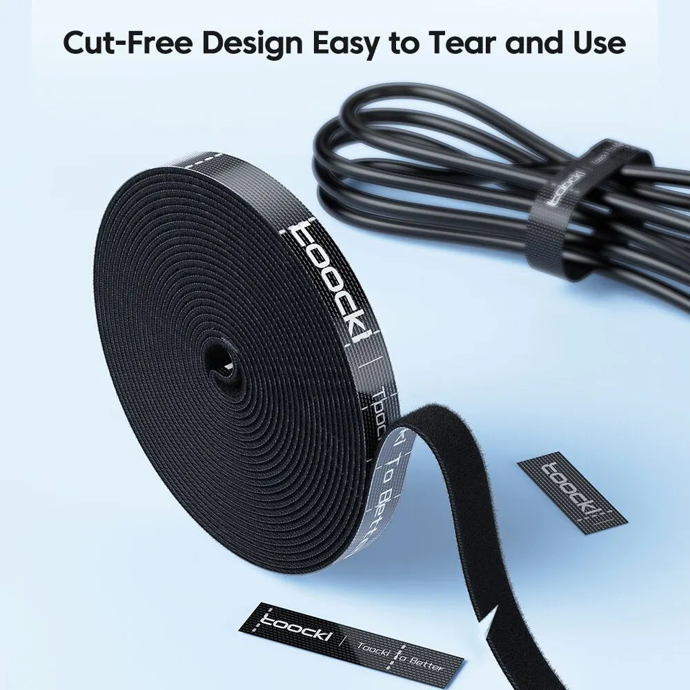 Toocki 5m Organizer Cable Management Tearable Organizador Cables 10mm Width Winder additional angle