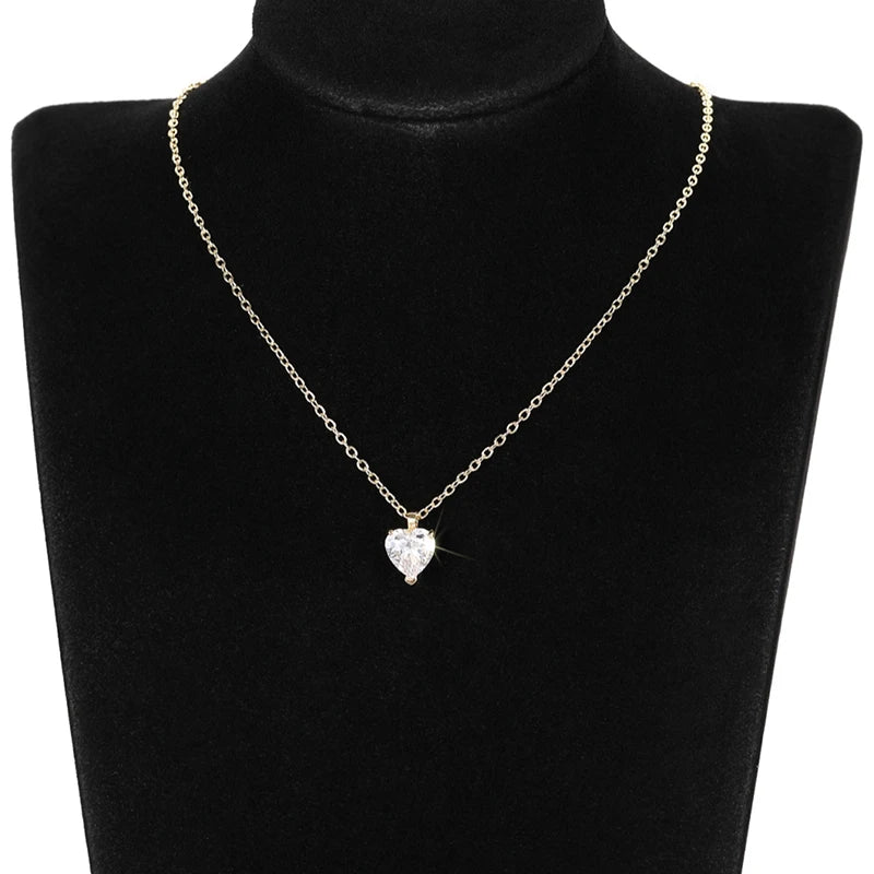 Huitan Sweet Heart Women Pendant Necklace for Wedding Engagement Anniversary Romantic lifestyle view