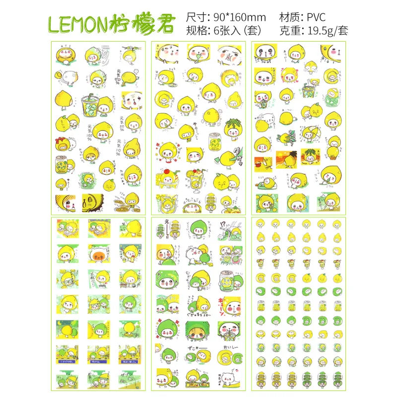 6Pcs Waterproof Cartoon Sticker Set | Cute DIY Decals for Laptops, Phones, and Planne alternate view