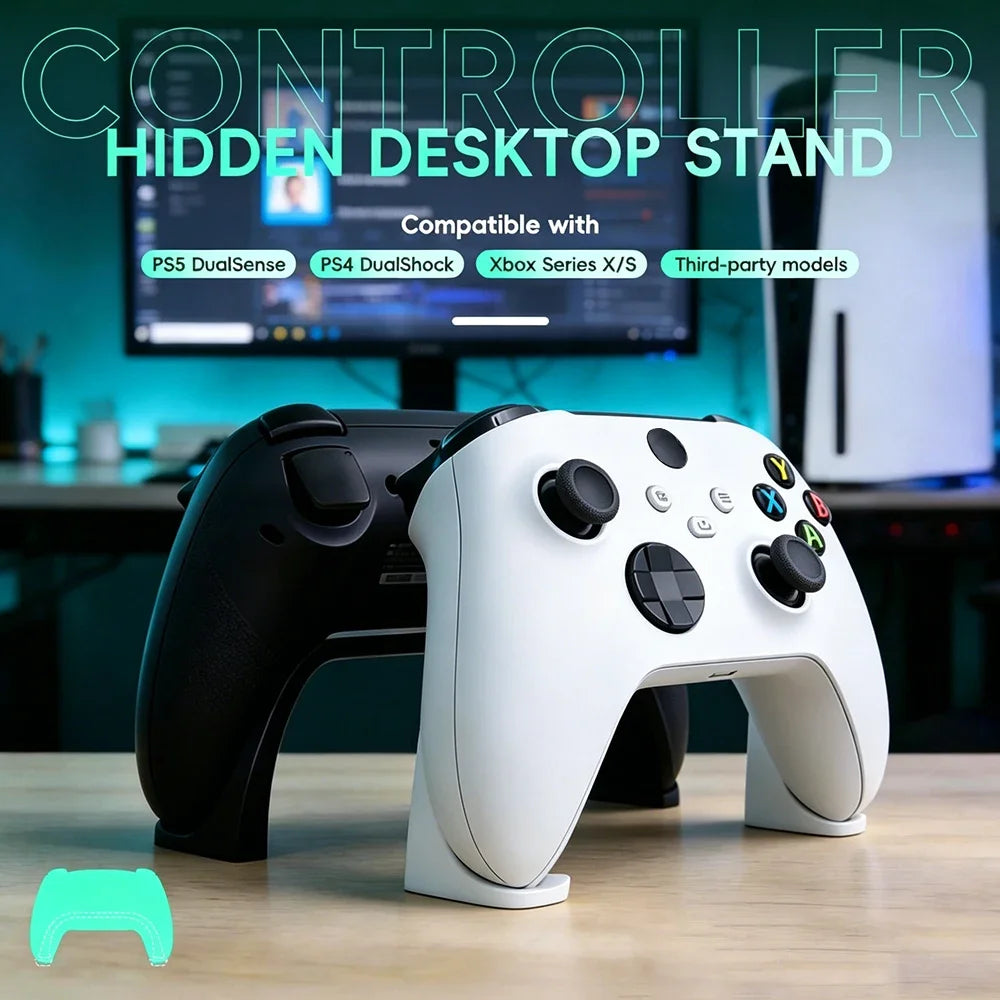 Data Frog Universal Controller Stand | Minimalist Desktop Display Dock for PS5 Xbox Game detail view