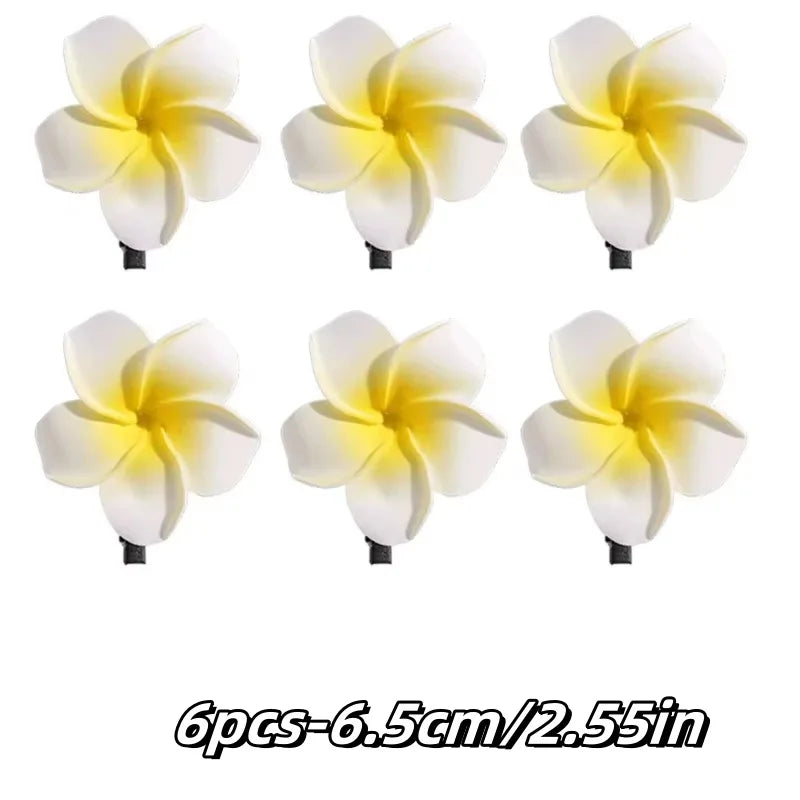 3pcs/10pcs Set Plumeria Hair Clip for Women Fashion Flower Duckbill Clip Cute Girls Side Clip Hair Accessories