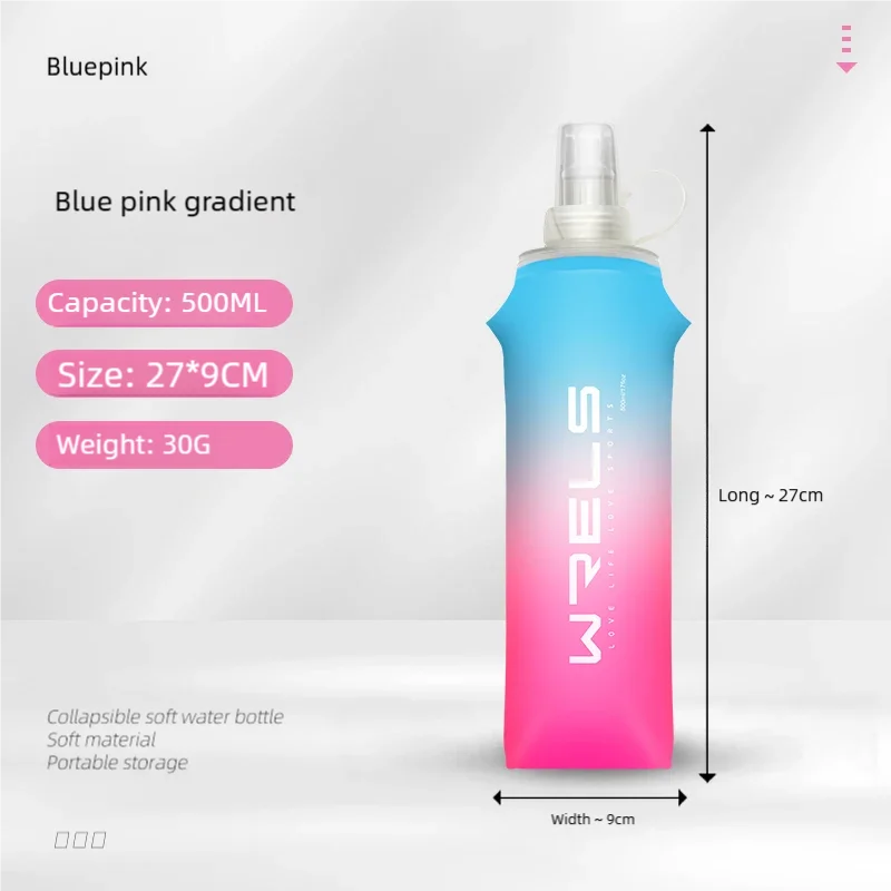 Sport Water Bottle TPU Folding Soft Flask Drink Portable Water Bottle High Flow Runni alternate view