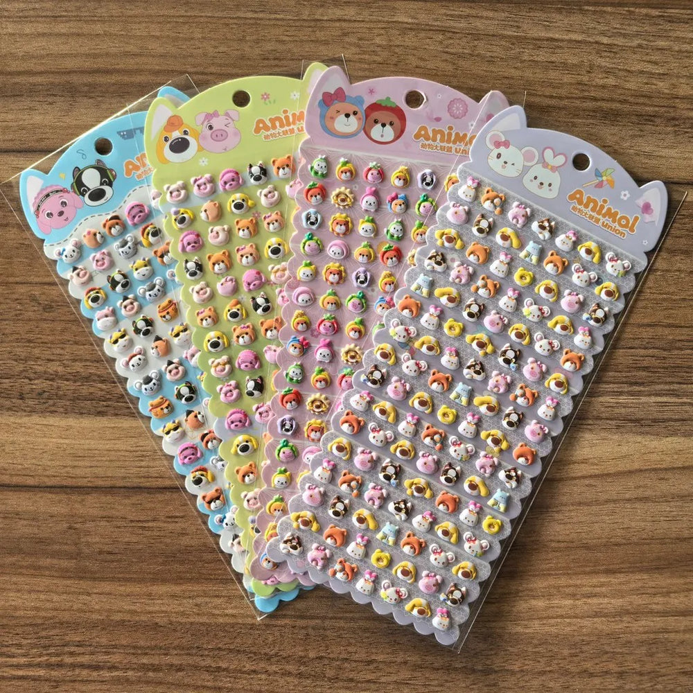 4 Sheets Mini Animal Face Stickers | Cute Pet Head Decals for DIY Crafts and Journals alternate view