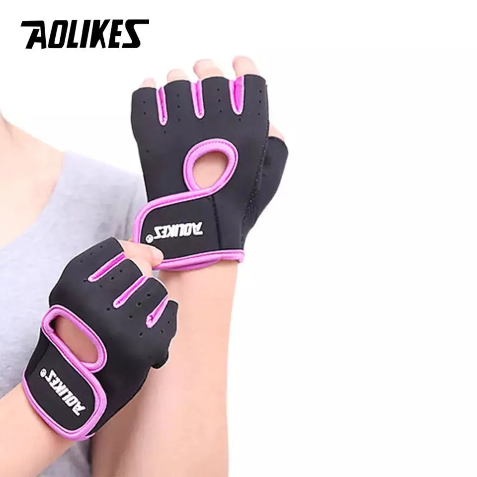 AOLIKES Breathable Workout Gloves | Fingerless Gym Gloves for Weight Lifting and Cy additional angle