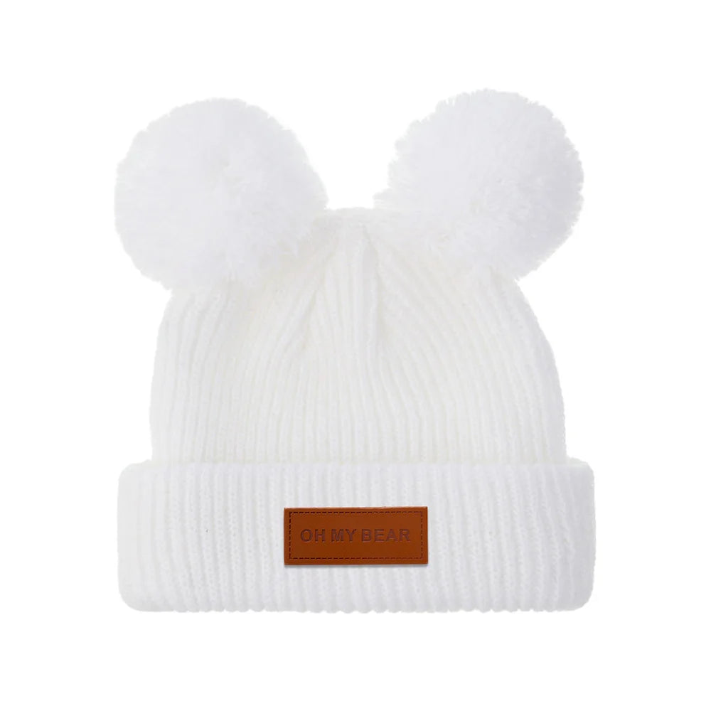 Solid Knit Baby Beanie | Unisex Infant Hat for Fall and Winter detail view