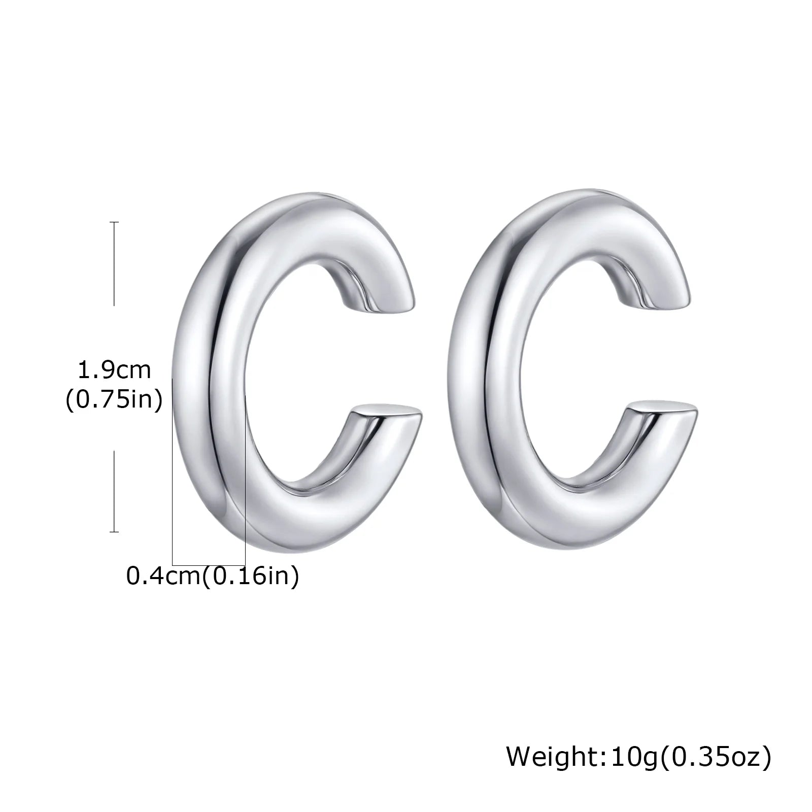 Stainless Steel C-Shaped Ear Clip | Punk Fake Piercing Ear Cuff for Women lifestyle view