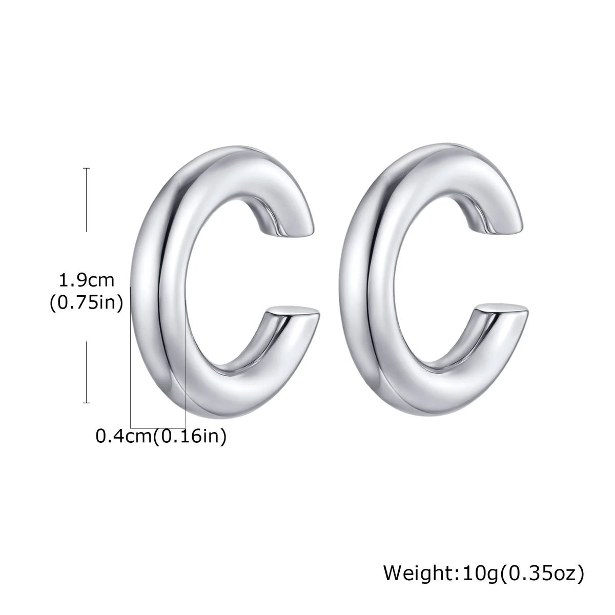 Stainless Steel C-Shaped Ear Clip | Punk Fake Piercing Ear Cuff for Women lifestyle view
