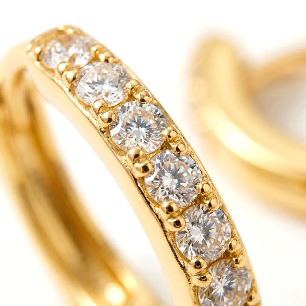 2/6PCS 316L Stainless Steel Minimalist Hoop Earrings Crystal Zirconia Small Cartilage alternate view