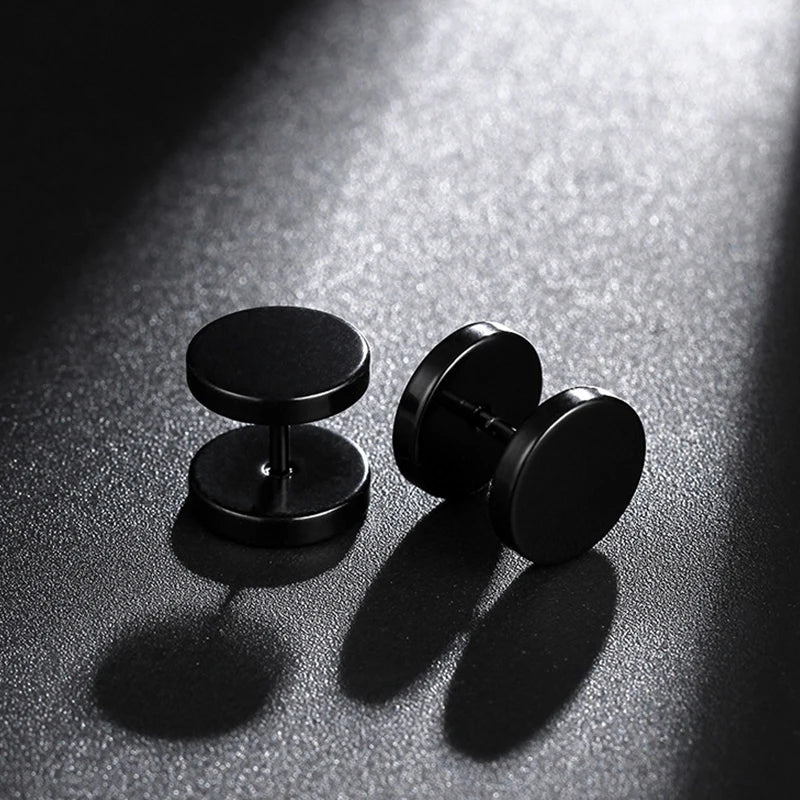 5 Pair Fashion Stainless Steel Black Earrings Set Multiple Styles for Women And Men H alternate view