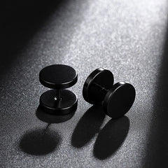 5 Pair Fashion Stainless Steel Black Earrings Set Multiple Styles for Women And Men H alternate view