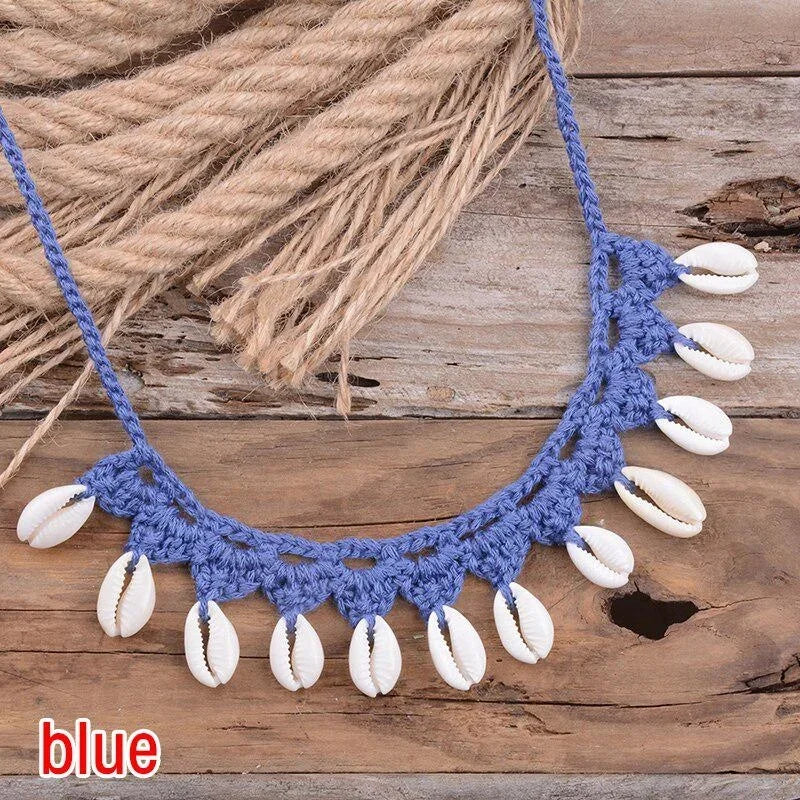 Handmade Shell Choker Necklace | Bohemian Beach Jewelry for Women lifestyle view
