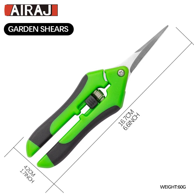AIRAJ Garden Scissors | Non-Slip Ergonomic Pruning Shears for Garden, Flowers, Fruits alternate view