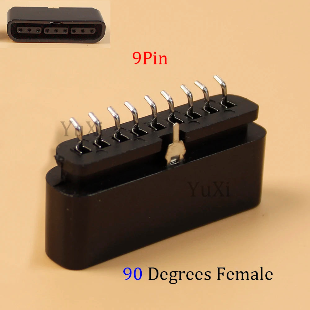 PS2 90 180 Degree Interface Female Socket 9 Pin Slot Connector | Replacement Part for Pl detail view