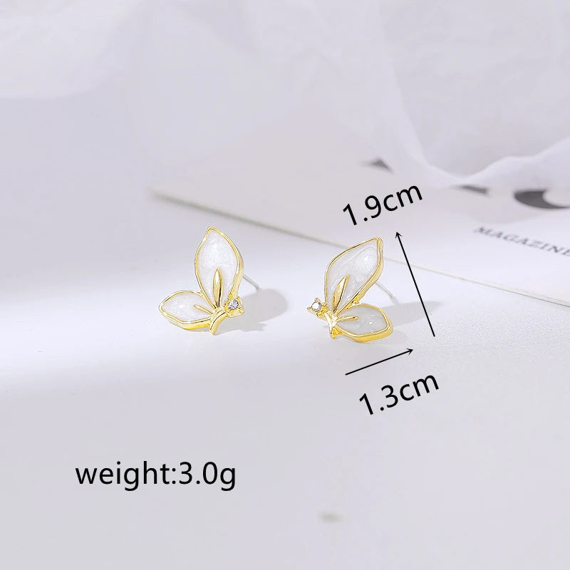 Butterfly Crystal Stud Earrings for Women lifestyle view