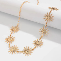 Gold Plated Smiley Face Waist Chain | Summer Beach Body Jewelry for Women detail view