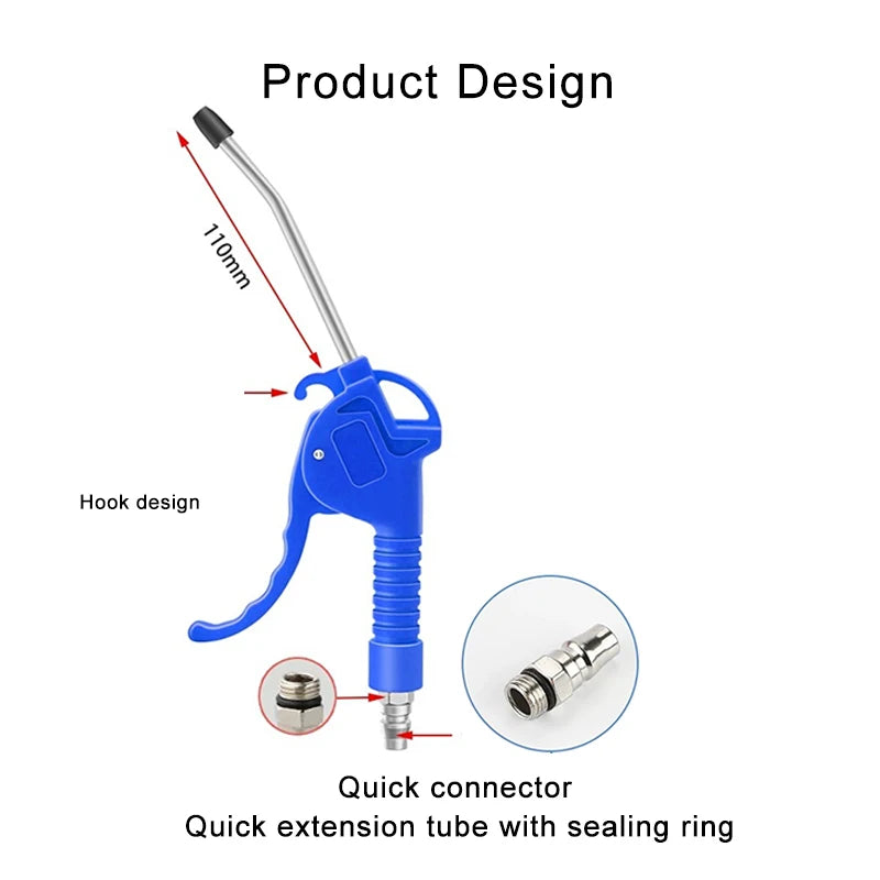 Air Blow Gun | High Flow Compressed Air Blower with Angled Bent Nozzle alternate view